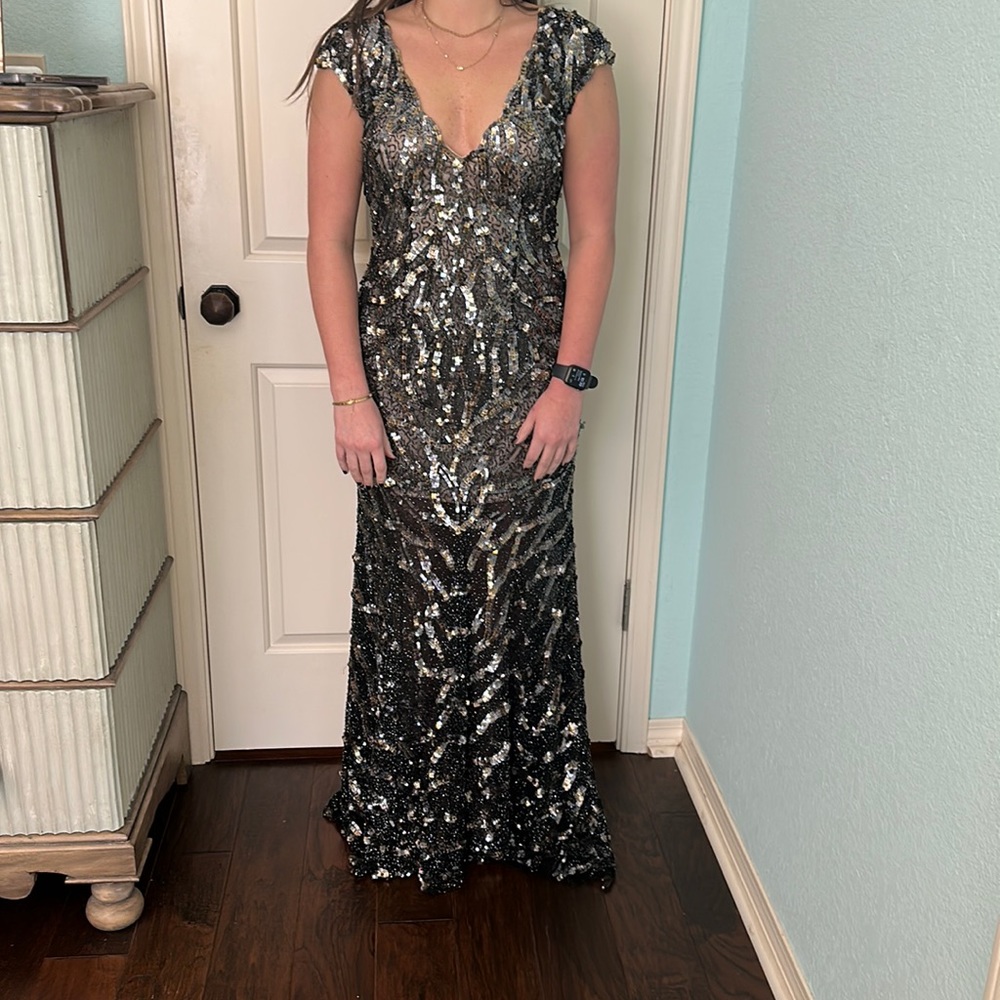 Beaded Floor Length Formal Gown. Size 10.
